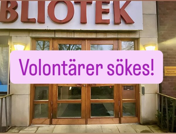 Text som står Volontärer sökes